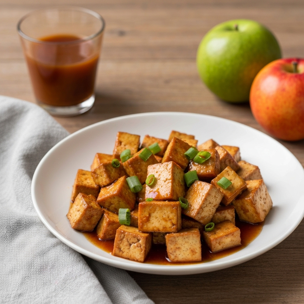 Caramelized Peach Glazed Tofu