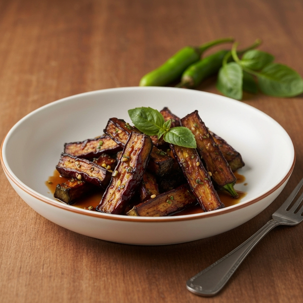 Ginger-Glazed Eggplant with Herbs
