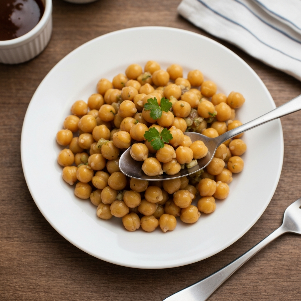 Tahini Garlic Roasted Chickpeas