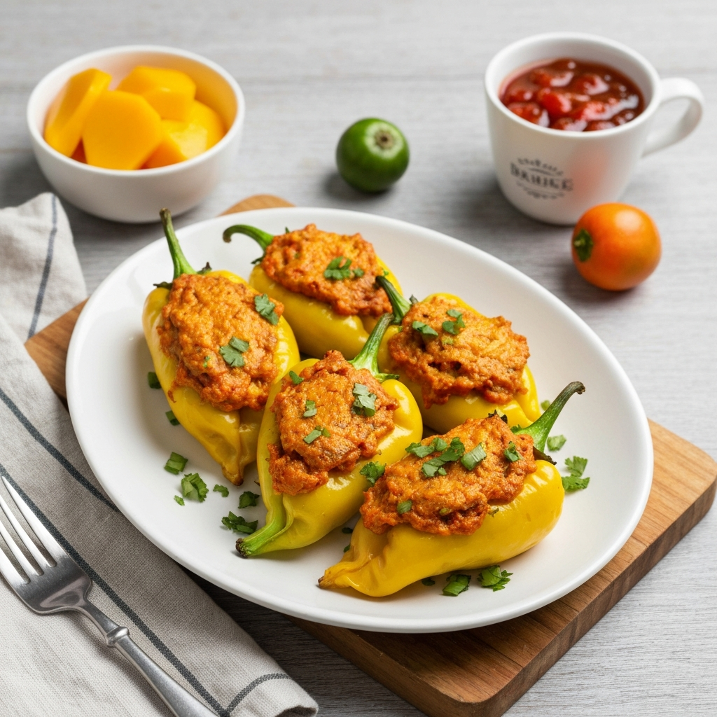 Mango Paprika Quinoa Stuffed Peppers