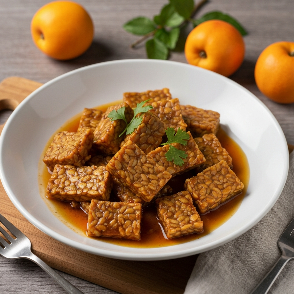 Apricot Ginger Glazed Tempeh